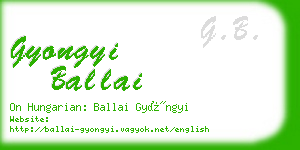 gyongyi ballai business card